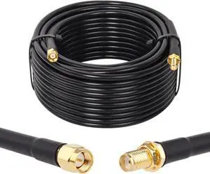 CompuPort 75' Low-Loss LMR-240 LTE Antenna Extension Cable (50 Ohm) - SMA Male to SMA Female - Compatible with Microhard, Sierra Airlink and Any 5G/4G/LTE/Ham/ADS-B/GPS/RF Antenna