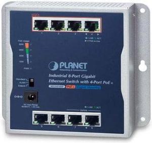 WGS-814HP Industrial 8-Port 10/100/1000T Wall-Mounted Gigabit Switch with 4-Port PoE+