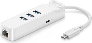 LESANGBAIHUODIAN 4 in 1 USB C HUB to RJ45 USB 3.0 Splitter Charger Power Adapter Hub Fit for Xiaomi/MacBook/Laptop/Computer Accessories (Color : LJN HC3013)