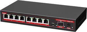 8 Port 2.5G Unmanaged Ethernet Switch with 10G SFP+ Slot, 60Gbps Switching Capacity Network Switch, One Key VLAN| Plug & Play |Fanless |Metal |Wall Mount, Compatible with 100/1000/2500Mbps