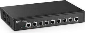 MokerLink 8 Port 10G Managed Ethernet Switch, 10G/5G/2.5G/1G Auto-Adaptive, L3 Web/CLI Managed, Metal Desktop|Rackmount Network Switch