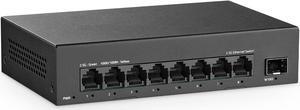 YuLinca 8 Port 2.5G Unmanaged Switch, 8 x 2.5GBASE-T Ports with 10G SFP+, 60Gbps Switching Capacity, Fanless Plug & Play 2.5Gb Network Switch