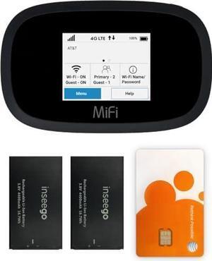 AT&T Wireless Hotspot WiFi Device 4G LTE MiFi 8000 | Global 4G Cat18 LTE | Up to 1 Gbps | EVDO-LINK Bundle for Mobile Hotspot Device | with SIM Card and Extra Battery