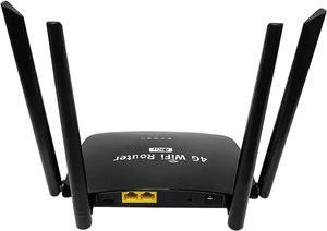 300Mbps WiFi Router, 4G Router with Sim Card Slot, Plug and Play, 2 x 100Mbps Fast Ethernet Ports, USB2.0, Wireless Router for Home or Office, Wall Mountable, Black