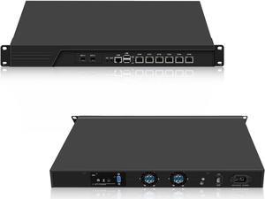 1U Rackmount Firewall Appliance 989 Core i7 3520M, Dual SFP+ 10GbE Router PC Support OPNsense, 19 Inch Network Security Hardware with 8GB RAM 128GB SSD, VGA, 6 x LAN, COM