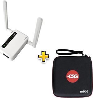 m106 Travel Bundle, CSG m106 LTE Gateway Router Verizon 4g LTE Compatible, Backup Battery Power, and C5G m106 Protective Travel Case with Accessory Pouch