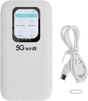 5G Wi Fi 6 Mobile Hotspot, Portable 5G Wi Fi Router, 2.01in Touch Screen Nano SIM Card Slot Design, Connects Up to 16 Devices, Pocket Wi Fi Device for Travel Office Dormitory