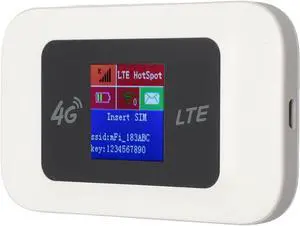 Portable Travel Router, 4G LTE Router with 2 Micro SIM Card Slot, 150Mbps, 4G Router Support 10 Users, Mobile Hotspot for Travel