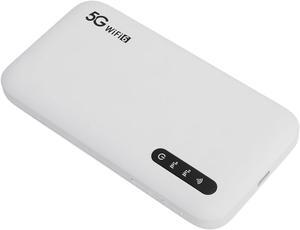 5G 6 High Speed Mobile Hotspot Router for Travel 6100mAh Portable Hotspot for Phone Tablet, IP67 Water Resistant White ABS