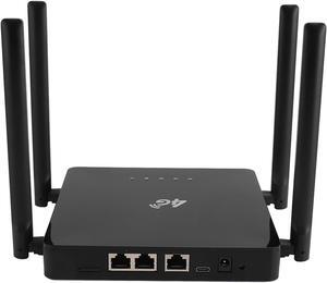Unlocked 4G LTE Wi Fi Modem Router, 300Mbps 32 Users Supported Wi Fi Modem Router with 64MB Memory 16MB Flash SIM Card Slot for Home (EU Plug)