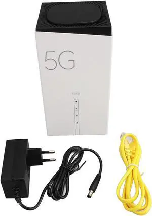 6 5G CPE Router with SIM Card Slot, 4x4MIMO Dual Band Cordless Unlocked Cellular Router with Intelligent APP Management 8 High Gain Antennas RJ11 Port 128 Devices Sharing (US)