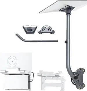 Starlink Gen 3 Wall Mount, 180° Adjustable Heavy Duty Pivot with Starlink Gen 3 Pipe Adapter, 2-in-1 Starlink Mounting Kit for Starlink Router and Star Link Power Supply