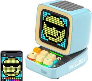 Divoom Ditoo Retro Pixel Art Game Bluetooth Speaker with 16X16 LED App Controlled Front Screen (Blue) \u2026