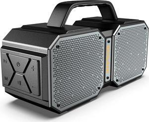 BUGANI Bluetooth Speaker, Shock Portable Bluetooth Speaker, Bluetooth 5.3, Waterproof, Wireless Speakers, 60W Super Power, Outdoor Speaker, Black(New Model)