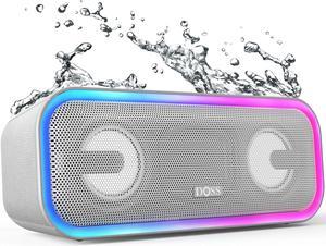 DOSS Bluetooth Speaker, SoundBox Pro+ Wireless Bluetooth Speaker with 24W Impressive Sound, Booming Bass, IPX6 Waterproof, 15Hrs Playtime, Wireless Stereo Pairing, Mixed Colors Lights, 66 FT- Grey