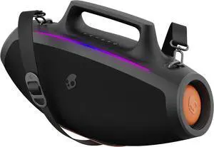 Skullcandy Barrel Bluetooth Boombox Speaker  Water-Resistant Wireless Portable Speaker, with LED Lightshow Mode, 12 Hour Battery, Multi-Link, & USB-C & USB-A Output Charging