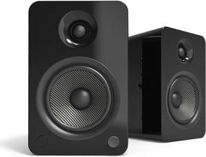 Kanto YU6GB Powered Bookshelf Speakers with Bluetooth and Phono Preamp | Pair | Gloss Black