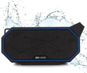 Altec Lansing Portable Bluetooth Speaker HYDRABOOM 2.0, 32W Output Power, 16Hr Playtime, Party Sync, Qi Wireless Charging, Everything-Proof, Voice Assistant Compatible - Black