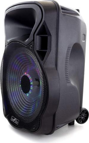 beFree Sound 15 Inch Bluetooth Rechargeable Party Speaker with Illuminating Lights,Black,BFS-15 Portable Speaker