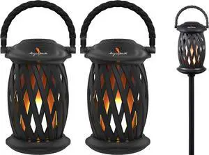 Margaritaville Tiki Torch - Waterproof Bluetooth Speaker, Portable Party Speaker with Flickering LED Lights, Perfect for Travel, Parties, Yards, and Pools (2 Pack)
