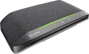 Poly Sync 10 USB Speakerphone (Plantronics) - Two-in-One Portable Speaker for Audio/Video Conference Calls & Music - USB Powered - Dual-Mic, Full-Duplex Audio - Works with Teams, Zoom, Google & More