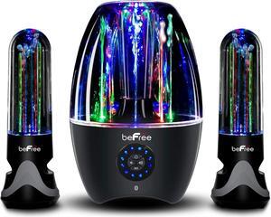beFree Sound 2.1 Channel Bluetooth Multimedia LED Dancing Water Sound System,Black,BFS-Dancing Water