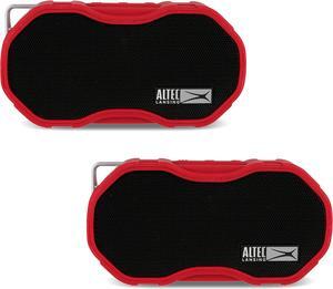 Altec Lansing Baby Boom XL - Waterproof Bluetooth Speaker, Wireless & Portable Speaker for Travel & Outdoor Use, Deep Bass & Loud Sound, 2 Pack, Red