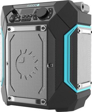Fugoo Traveler | Portable Indoor/Outdoor Bluetooth Speaker | 100W, 7-Inch Sub, 48 Hour Playtime | 270 Degree Audio | IPX4 Water Resistant | Use as PA System  Mic/Guitar Input & USB Port