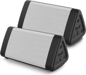 OontZ Angle 3 Bluetooth Speaker, 2 Pack Portable Wireless Bluetooth Speaker, 10 Watts, Crystal Clear Stereo Sound, IPX5 Water Resistant Loud Bluetooth Speakers (White-Dual)