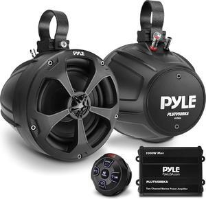 Pyle 5.25'' Water Resistant Marine Speaker - 1000 Watt Amplifier + Wireless BT Audio Controller, Applicable To ATV, UTV, 4x4, Wired RCA, for Boat Stereo Speaker & Other Watercraft