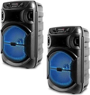 Technical Pro - Portable 8 Inch 500 watts Bluetooth Speaker with Woofer & Tweeter, Festival PA LED Speaker with Bluetooth/USB Card Inputs, True Wireless Stereo, 30 Feet Bluetooth Range