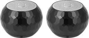 U Speakers Mini Bluetooth Computer Speaker 2-Pack Bundle with Matching Speaker, Built-in Mic & Selfie Remote Control, for Workspace, Desktop, Laptop, Mobile, Tablet, PC - Glam Black