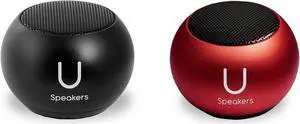 U Speakers Mini Portable Wireless Bluetooth Speaker with Magnetic Base, Mic & Selfie Remote Control Active Lifestyle Travel Home Office Bundle with Coordinating Speaker, Pairing