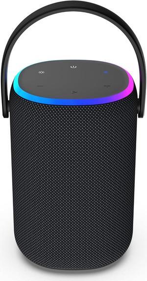AT&T Essentials Portable Wireless 50W Bluetooth Speaker with Handle, 16 Hour Playtime, 60 Range, Switchable RGB Lighting, Built-in Microphone (Black)
