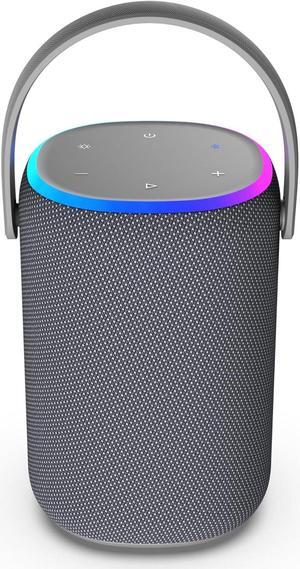 AT&T Essentials Portable Wireless 50W Bluetooth Speaker with Handle, 16 Hour Playtime, 60 Range, Switchable RGB Lighting, Built-in Microphone (Gray)