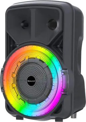 Supersonic IQ Sound IQ-5708DJBT 8-inch Portable Bluetooth Speaker with 8" High-Efficiency Woofer, TWS, USB/SD/AUX/Mic Inputs, FM Radio, Rechargeable Battery, and Remote Control