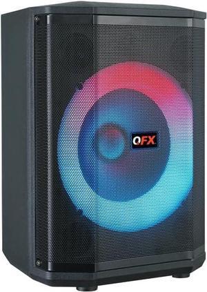 QFX E-B8 8" Bluetooth Rechargeable Speaker with LED Circle and Party Lights