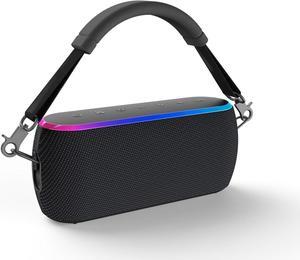 AT&T Essentials Portable Wireless 40W Bluetooth Speaker, 15 Hours of Playtime, with Strap, 360 Stereo, Wireless Pairing, IPX6 Water Resistant (Black)