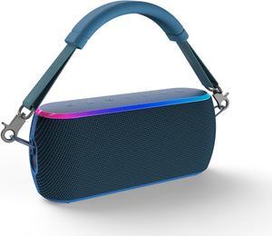 AT&T Essentials Portable Wireless 40W Bluetooth Speaker, 15 Hours of Playtime, with Strap, 360 Stereo, Wireless Pairing, IPX6 Water Resistant (Blue)
