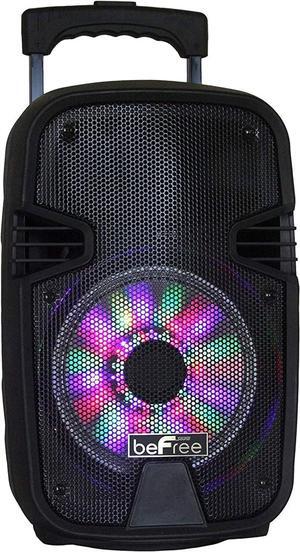beFree Sound 8 Inch Bluetooth Portable Party Speaker with USB, SD and Reactive Lights