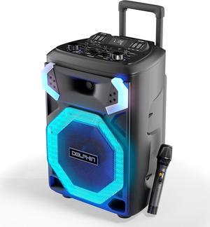 Dolphin SP-3112RBT High Powered Portable Bluetooth Speaker  12-Inch Woofer, TWS, X-BASS, UHF Microphone, Dynamic LED Lights, Long Lasting Battery