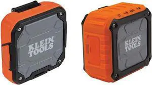 Klein Tools AEPJS2 Bluetooth Speaker with Magnetic Strip and Hook & AEPJS1 Bluetooth Speaker, Wireless Portable Jobsite Speaker Plays Audio and Answers Calls Hands Free, IPX5, Worksite Ready