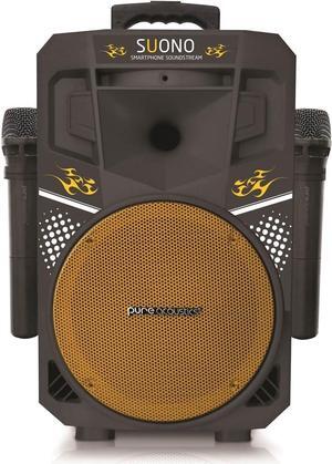 Karaoke-Machine, Wireless Portable-Speakers with 2 Wireless Microphones, PA-Sound System (MCP-75 Suono) Yellow & Black