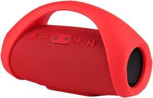 NEM Portable Boom Box Wireless Bluetooth Speaker Stereo Sound Splash Proof Enhanced Bass (Red)