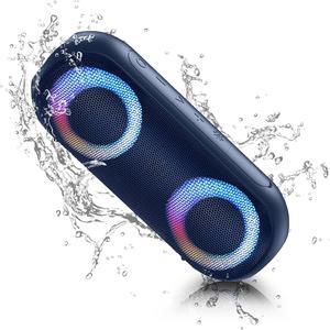 Bluetooth Speakers, Portable Speakers Bluetooth Wireless(100FT Range) with 30W Loud Stereo Sound, IPX7 Waterproof Shower Speakers, RGB Multi-Colors Rhythm Lights, 1000mins Playtime for Indoor&Outdoor