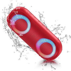 Bluetooth Speakers, Portable Speakers Bluetooth Wireless(100FT Range) with 30W Loud Stereo Sound, IPX7 Waterproof Shower Speakers, RGB Multi-Colors Rhythm Lights, 1000mins Playtime for Indoor&Outdoor