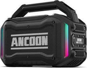 Speakers Bluetooth Wireless: 80W(Peak) Loud Speaker with Bass, 20H Playtime, IPX6 Waterproof, Large Jobsite Speakers for Work, Outdoor, Workshop, Garage, Portable Speaker with TWS (Black)