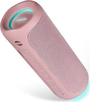 Outdoor Portable Bluetooth Speaker, Wireless IPX7 Waterproof Speaker, 25W Loud Sound, Bassboom Technology, TWS Pairing, 16H Playtime, Speaker with Lights - Pink