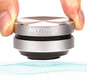 Portable Mini Bluetooth Speaker 2024 - Turn Anything Into A Speaker - Wireless Bone Conduction Induction Vibration Speaker + Gift Box - Travel-Sized, 360° Sound (Silver)
