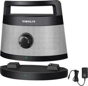 SIMOLIO TV Speakers for Hard of Hearing, Portable, Assistive, Clarifying Dialog Wireless Speakers for TV for Seniors & the Elderly, Compatible with Optical / RCA / Headphone Ported TV, No Delay, 621D